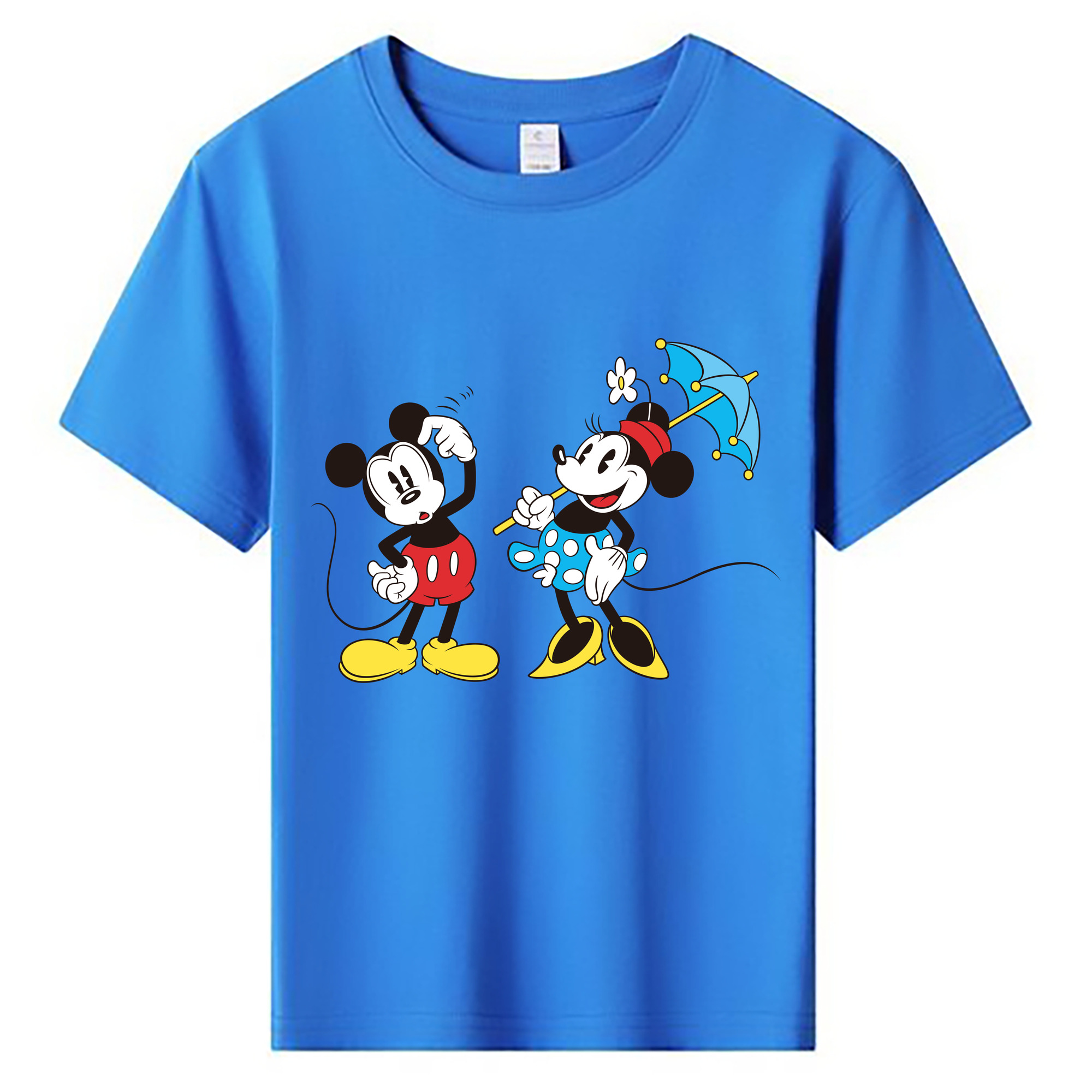 ミッキーマウス Mickey Mouse 綿100％キッズTシャツ（フロントプリント）